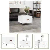 Ławy i stoliki kawowe - The Living Store Stolik kawowy biały wysoki połysk 50x50x40 cm materiał drewnopochodny - miniaturka - grafika 1