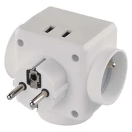 Przedłużacze i rozgałęźniki - Rozgałęźnik 3× czarny, 2× USB - miniaturka - grafika 1