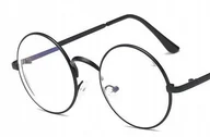 Okulary korekcyjne, oprawki, szkła - OKULARY KOREKCYJNE okrągłe metal czarne -1 - miniaturka - grafika 1