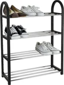 Szafki na buty - Storage Solutions Regał szafka organizer stojak na buty 4 poziomy uniwersalny 170458400-czarny - miniaturka - grafika 1