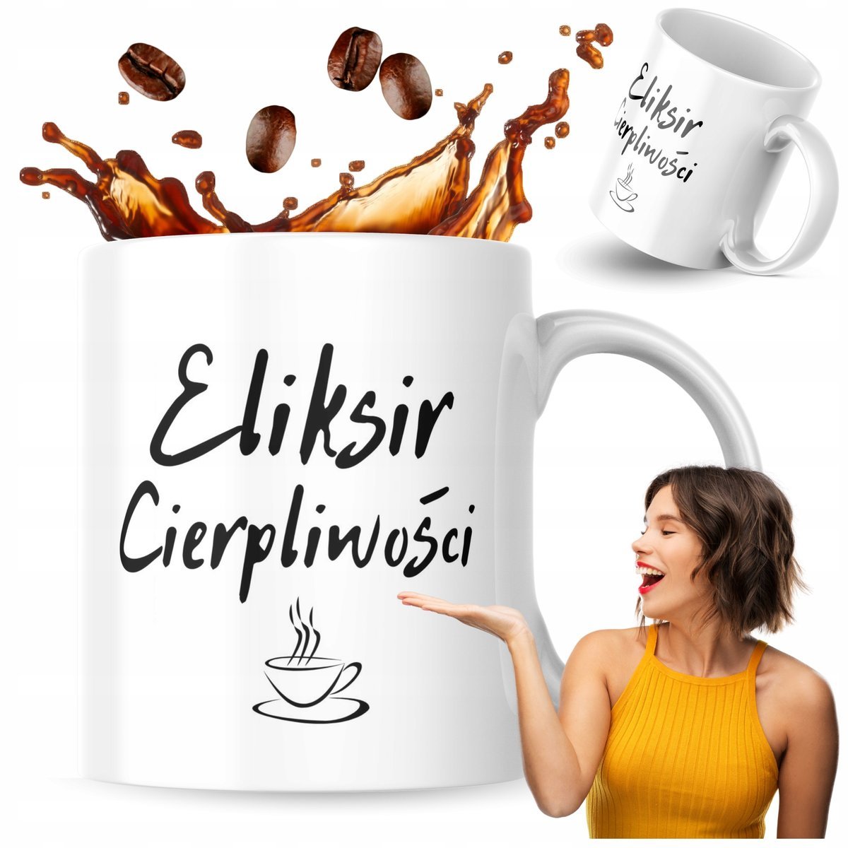 Kubek z nadrukiem 330 ml Eliksir Cierpliwości Kubek Do Kawy Prezent