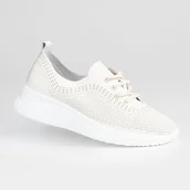 Półbuty damskie - Półbuty damskie buty skóra naturalna GOODIN GD-XF-186 beżowe lekkie 40 - miniaturka - grafika 1