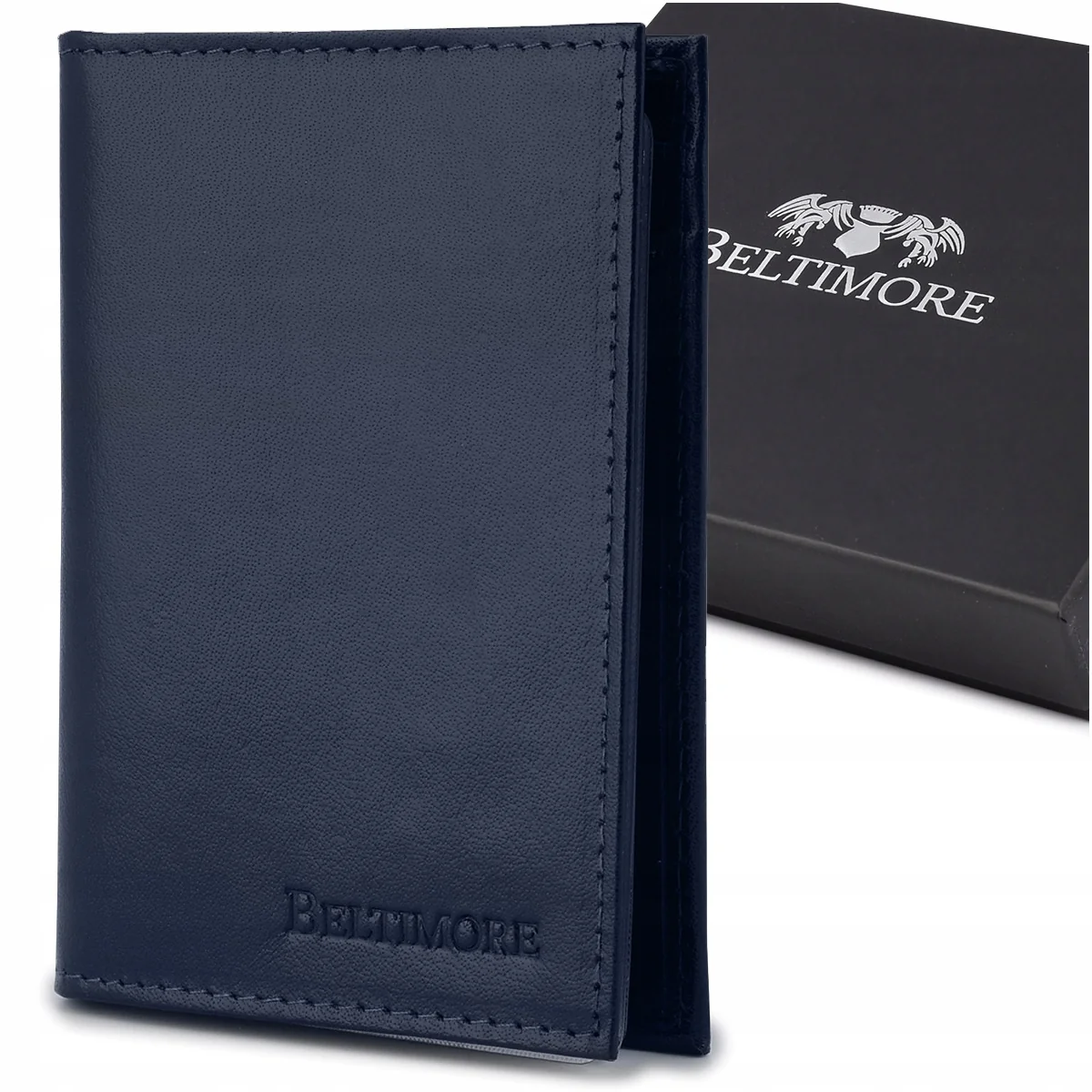 Etui na dokumenty karty skórzane slim portfel pionowy wizytownik Beltimore