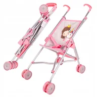 Domki dla lalek - WÓZEK SPACEROWY DLA LALEK SKŁADANY KSIĘŻNICZKA JEDNOROŻEC LEKKI 3+ - miniaturka - grafika 1