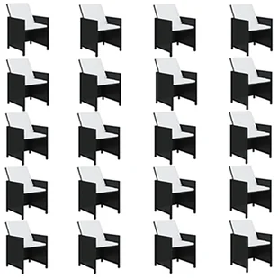 21-cz. zestaw mebli ogrodowych z poduszkami, polirattan, czarny - Meble ogrodowe - miniaturka - grafika 5