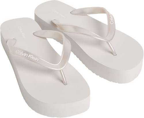 Calvin Klein Klapki damskie płaskie z TPU HW0HW03120, szare (srebrne), 4