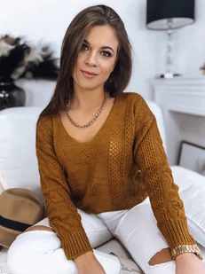 Sweter damski DARIA musztardowy Dstreet MY1727 - Swetry damskie - miniaturka - grafika 1