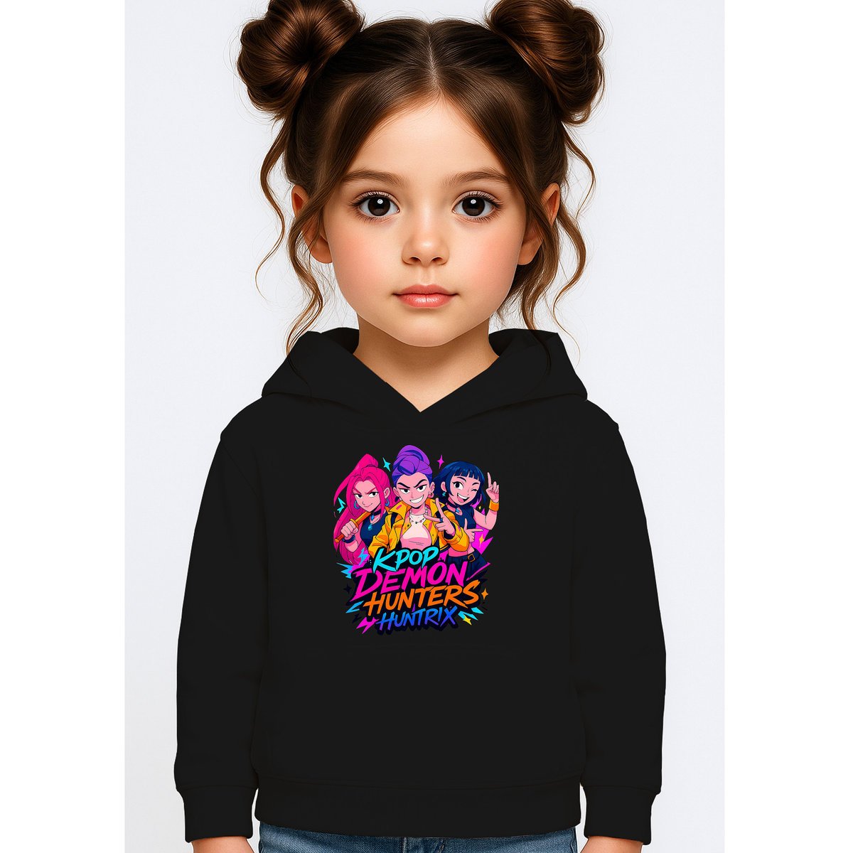 BLUZA DZIECIĘCA KPOP DEMON HUNTERS HUNTRIX 104 Z KAPTUREM BAWEŁNIANA