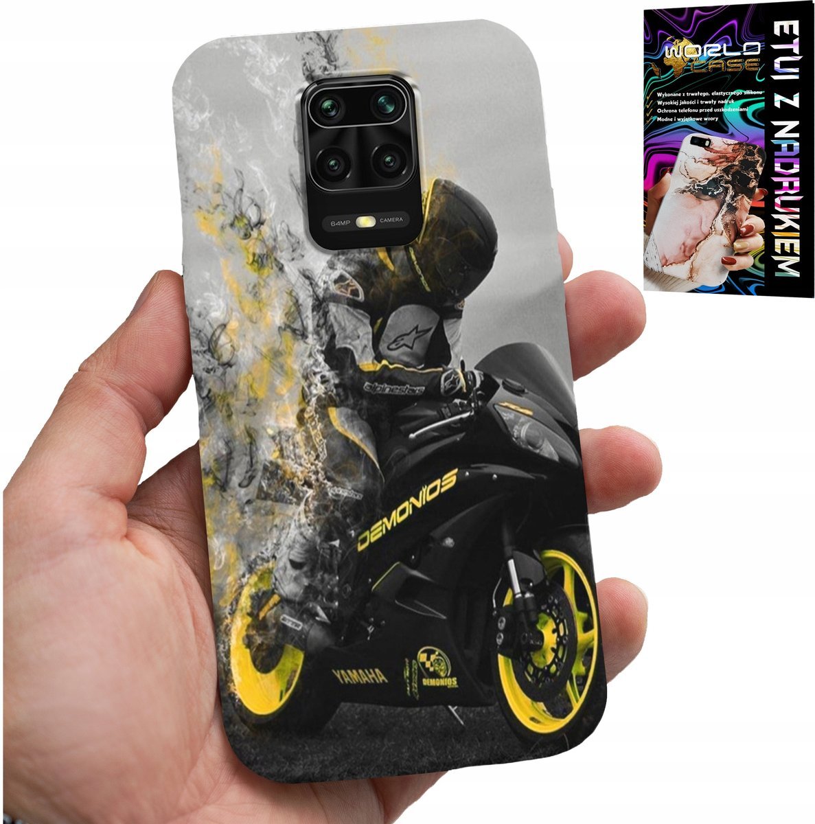 ETUI DO XIAOMI NOTE 9 PRO / 9S - MOTOR MOTOCYKLE FAN WIELE WZORÓW PLECKÓW