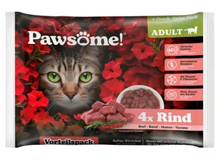 Pawsome Adult Rind - wołowina saszetki 4x85g - Mokra karma dla kotów - miniaturka - grafika 1