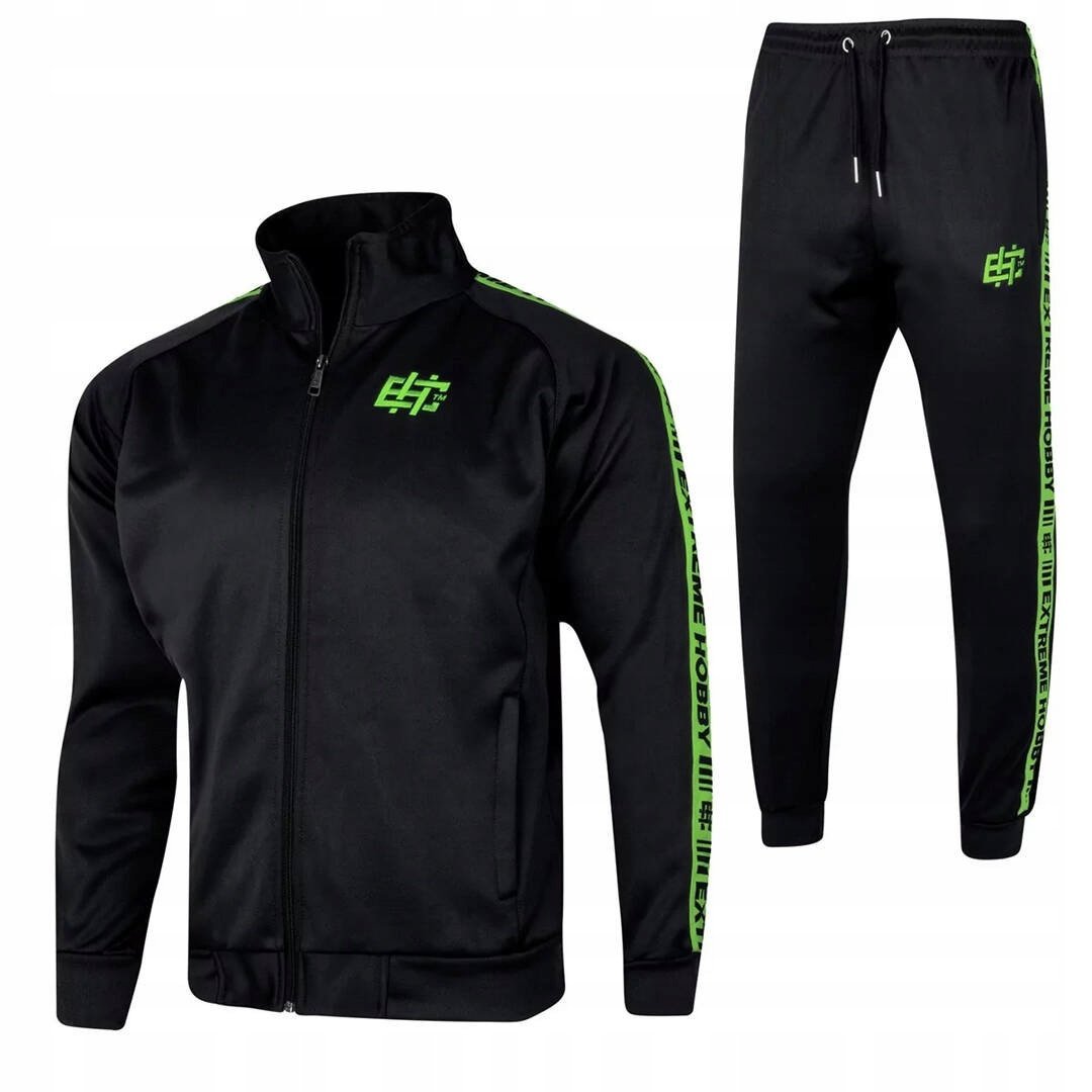Komplet Dresowy Męski Extreme Hobby Style Limonkowy R. L