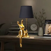 Lampy stojące - Näve Lampa stołowa Helge, złota, wysokość 45 cm, ceramika/tkanina - miniaturka - grafika 1