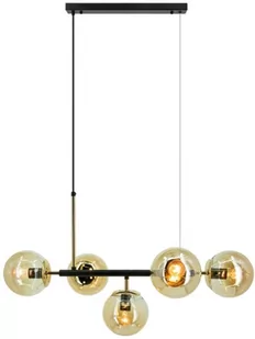 Greta lampa wisząca 5xE14 czarna/złota 3402/5 BL TR - Lampy sufitowe - miniaturka - grafika 1