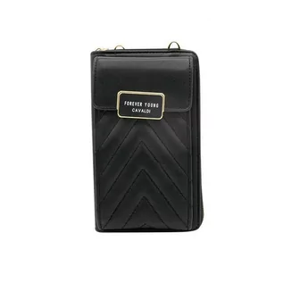 Portfele - Damski portfel Cavaldi M-10 czarny skóra ekologiczna - grafika 1