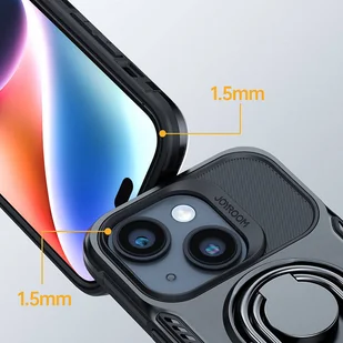 Joyroom Dual Hinge etui iPhone 14 pancerny pokrowiec z podstawką uchwytem ring holder czarne - Etui i futerały do telefonów - miniaturka - grafika 6