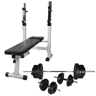 VidaXL Lumarko Ławka do ćwiczeń ze stojakiem, sztangą i hantlami, 60,5 kg 275361 VidaXL - Ławki treningowe - miniaturka - grafika 1