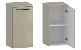 Słupek Łazienkowy RON 35 cm DD Prawy - Cappuccino Wysoki Połysk - Uchwyty Czarne Matowe - Szafki łazienkowe - miniaturka - grafika 1