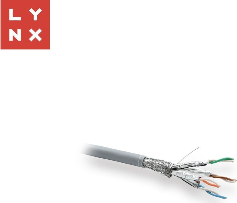 LYNX SFTP kabel, Cat6a, LSZH, celoměděný, vnitřní, šedý, cívka 500m LX-SLD-SFTP6A-LSZH-GR
