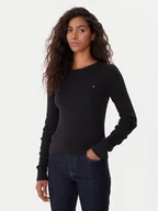 Swetry damskie - Tommy Jeans Sweter Cable Essential DW0DW22165 Czarny Regular Fit - miniaturka - grafika 1