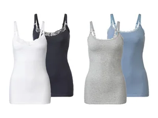esmara® Topy do karmienia z biobawełną, 2 sztuki - Bielizna ciążowa - miniaturka - grafika 1