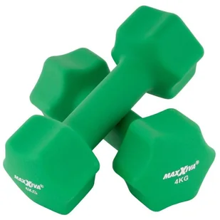 MAXXIVA Zestaw hantli z pokrowcem neoprenowym 2 x 4 kg, ziel - Hantle i ciężarki - miniaturka - grafika 1