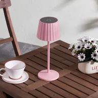 Lampy ogrodowe - Lindby Esali lampa stołowa LED akumulator, różowa - miniaturka - grafika 1