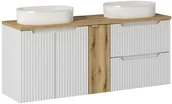 Meble łazienkowe - Zestaw meblowy 140cm z umywalkami nablatowymi - miniaturka - grafika 1