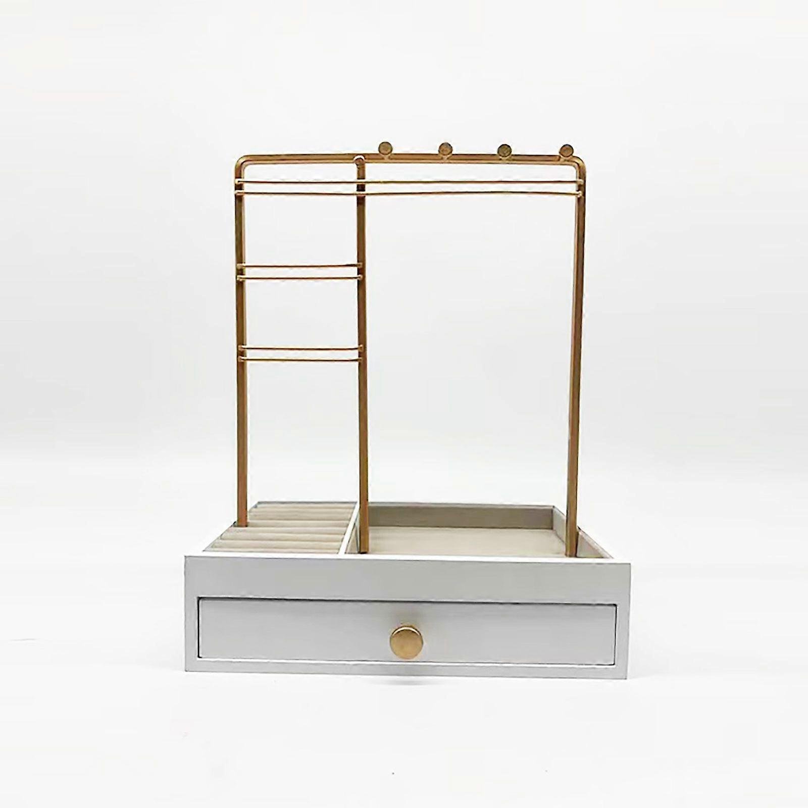 Stojak na biżuterię Drzewo z dużym białym pudełkiem do przechowywania, Organizer biżuterii stołowej Drzewo wystawowe na naszyjnik, pierścionki, bra...