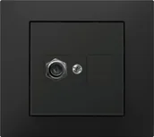 Gniazdka elektryczne - Elektro-Plast Vestra Gniazdo antenowe TV pojedyncze typ ff bez ramki podtynkowe IP20 czarny 3886-19 - miniaturka - grafika 1