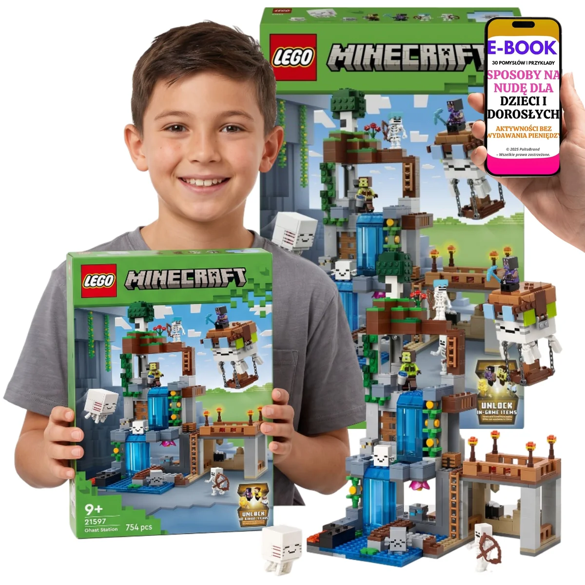 LEGO Ghast Minecraft Klocki Prezent Dla Dziewczynki 21597