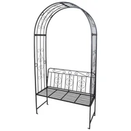 Kratki i pergole - Koopman ProGarden Ławka z pergolą, 121 cm, antracytowa - miniaturka - grafika 1
