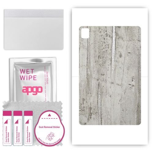 folia naklejka skórka strukturalna na TYŁ do Nokia T21 - Beton Srebrne Paski - apgo SKINS