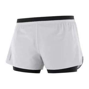 Spodenki Salomon Cross 2 in 1 W Oyster Mushroom - Spodnie sportowe damskie - miniaturka - grafika 1