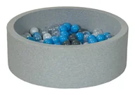 Suche baseny - Suchy basen dla dziecka z piłeczkami 150szt (perłowy, transparentny, szary, jasnoniebieski) - miniaturka - grafika 1