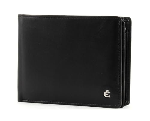 Esquire Portfel 22444900 Black 00 12 x 9,5 cm Hombre, Czarny 00, 12 x 9,5 cm, Casual