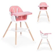 Krzesełka do karmienia - FOTELIK KRZESEŁKO DO KARMIENIA DZIECI 2W1 RÓŻOWY ECOTOYS - miniaturka - grafika 1