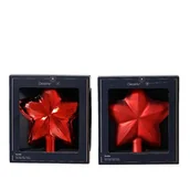 Ozdoby bożonarodzeniowe - Czubek choinkowy szklany gwiazda 2 wzory czerwony 1 szt. - miniaturka - grafika 1