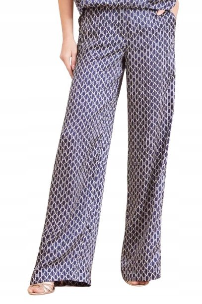 GUESS ELEGANCKIE SPODNIE CYGARETKI Z NADRUKIEM LOGO 44 GMA