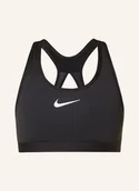 Biustonosze - Nike Biustonosz Sportowy Swoosh Z Siateczką schwarz - miniaturka - grafika 1