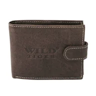 Portfele - Mały poziomy portfel męski Wild Tiger - ciemnobrązowy - miniaturka - grafika 1