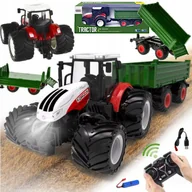 Zabawki zdalnie sterowane - Duży Traktor Zdalnie Sterowany Ciągnik Z Przyczepą Rc Pilot Farma Prezent - miniaturka - grafika 1