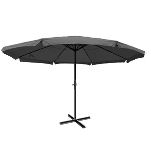 Parasol Meran Pro, parasol gastronomiczny z falbaną Ø 5m poliester/aluminium 28kg ~ antracyt bez stojaka - Parasole ogrodowe Parasol Meran Pro, parasol gastronomiczny z falbaną Ø 5m poliester/aluminium 28kg ~ antracyt bez stojaka - Parasole ogrodowe - miniaturka - grafika 1