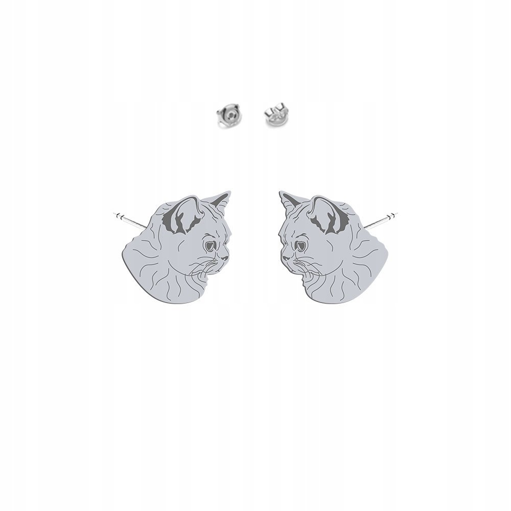 Kolczyki Srebrne Kot Brytyjski Krótkowłosy 925 Biżuteria Kobieta DEDYKACJA