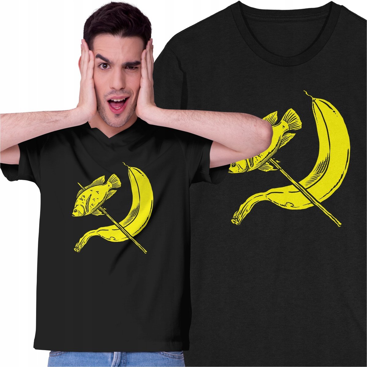 Koszulka Banan Ryba Wędkarstwo Prezent Dla Rybaka Owoce Zwierzęta