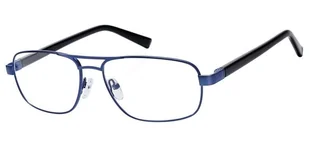 Okulary oprawki prostokątne optyczne Sunoptic 664E niebieski + czarny zausznik - Okulary korekcyjne, oprawki, szkła - miniaturka - grafika 1