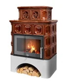 Piece wolnostojące - ABX Piec kaflowy Karelie Exclusive biały cokół - Brązowy - miniaturka - grafika 1