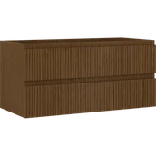 Szafki łazienkowe - Mexen Rivel szafka łazienkowa podumywalkowa 100 cm, 2 szuflady, ryflowana , orzech - 91A20-10047-2-BFF86 - miniaturka - grafika 1