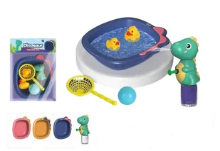 ZESTAW ZABAWEK DO KĄPIELI DLA DZIECI – WANNA + AKCESORIA + KACZUSZKI + DINOZAUR - Zabawki do kąpieli - miniaturka - grafika 1