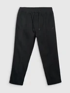 Spodnie męskie - 4F Spodnie casual z przeszytym kantem męskie - czarne 3XL - miniaturka - grafika 1