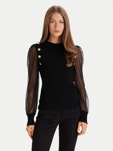 Morgan Bluzka 252-MALIA Czarny Regular Fit - Bluzki damskie - miniaturka - grafika 1